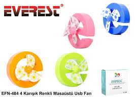 EVEREST EFN-484 4 KARIŞIK RENKLİ MASAÜSTÜ USB FAN